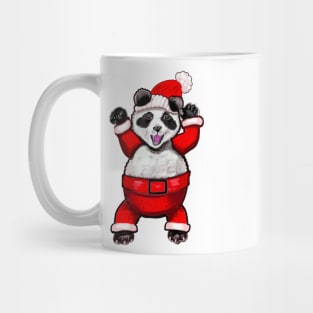 Santa Claus Panda Bear in Red festive merry happy holidays Santa suit Mug